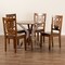 Baxton Studio Liese Modern and Contemporary Transitional Walnut Brown Finished Wood 5-Piece Dining Set 178-11383-10891-Zoro - alternate 5